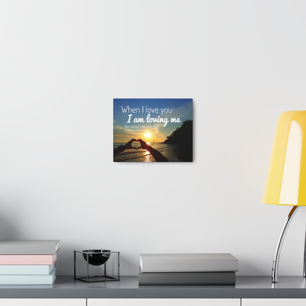 Scripture Walls I Am Loving Me Ephesians 5:28 Bible Verse Canvas Christian Wall Art Ready to Hang Unframed-Express Your Love Gifts