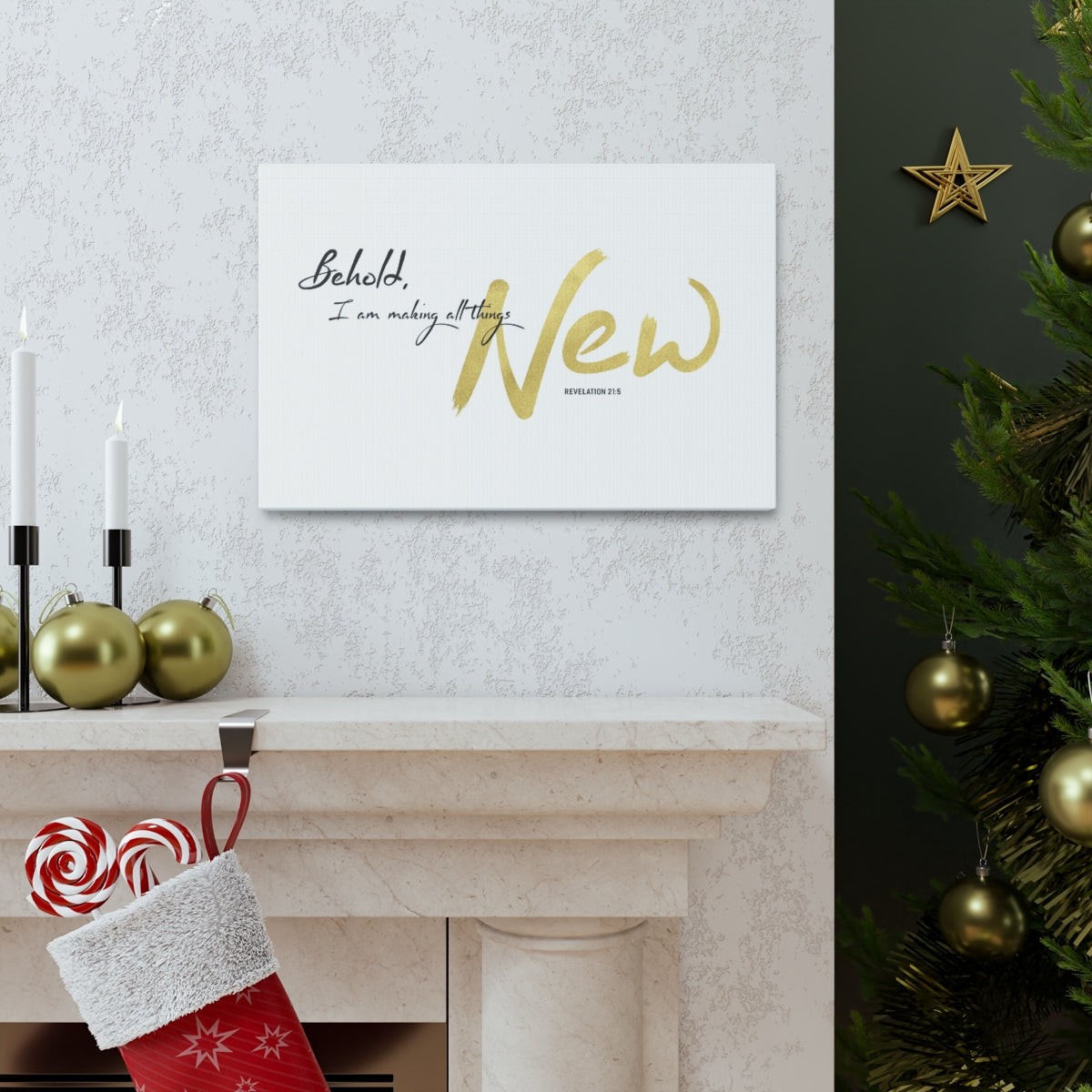 Scripture Walls I Am Making All Things New Revelation 21:5 Bible Verse Canvas Christian Wall Art Ready to Hang Unframed-Express Your Love Gifts