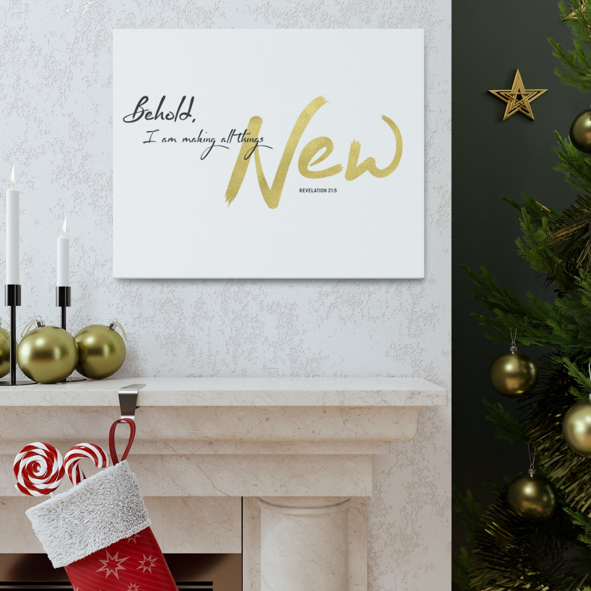 Scripture Walls I Am Making All Things New Revelation 21:5 Bible Verse Canvas Christian Wall Art Ready to Hang Unframed-Express Your Love Gifts