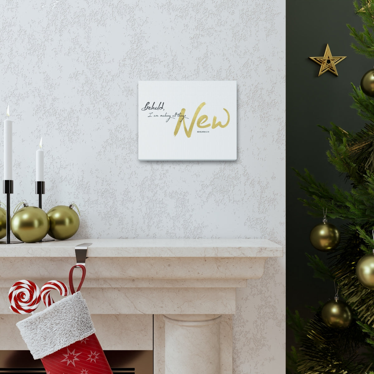 Scripture Walls I Am Making All Things New Revelation 21:5 Bible Verse Canvas Christian Wall Art Ready to Hang Unframed-Express Your Love Gifts