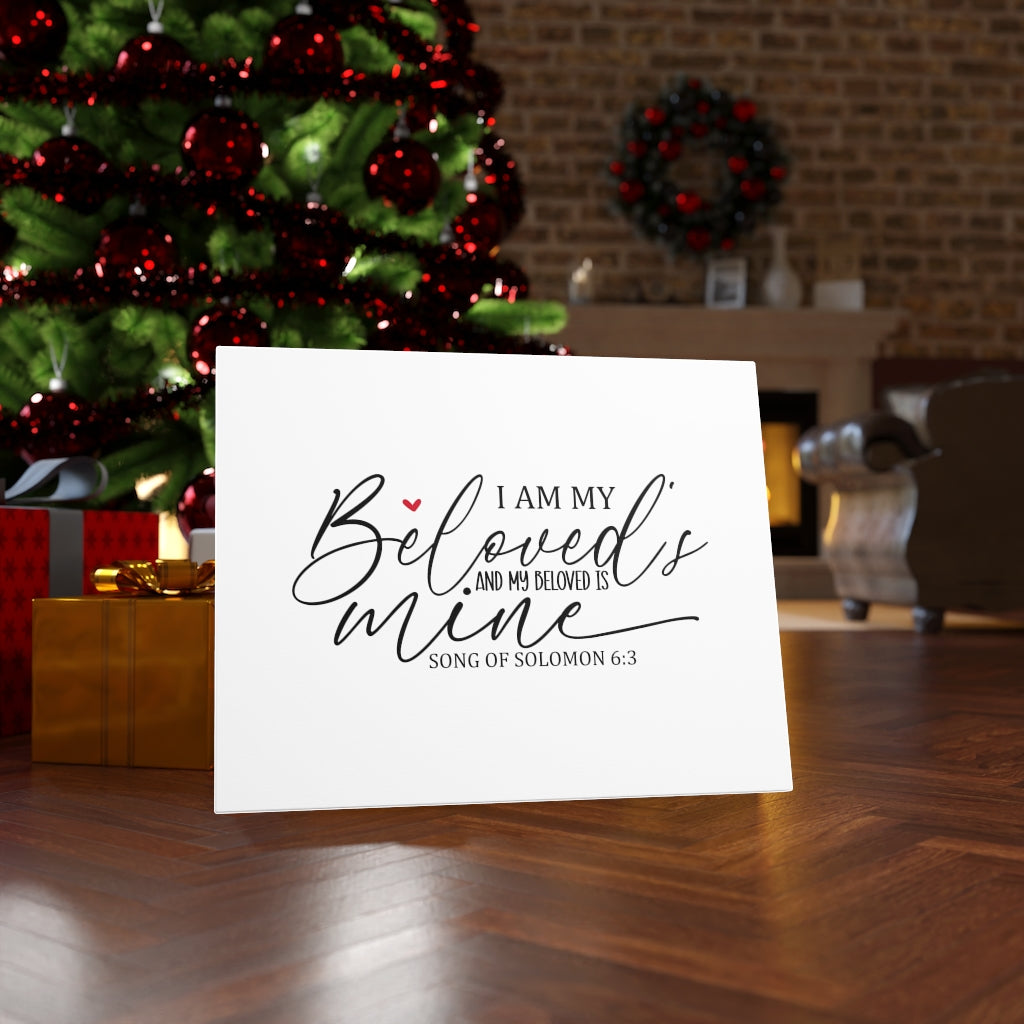 Scripture Walls I Am My Beloved Song Of Solomon 6:3 Bible Verse Canvas Christian Wall Art Ready to Hang Unframed-Express Your Love Gifts