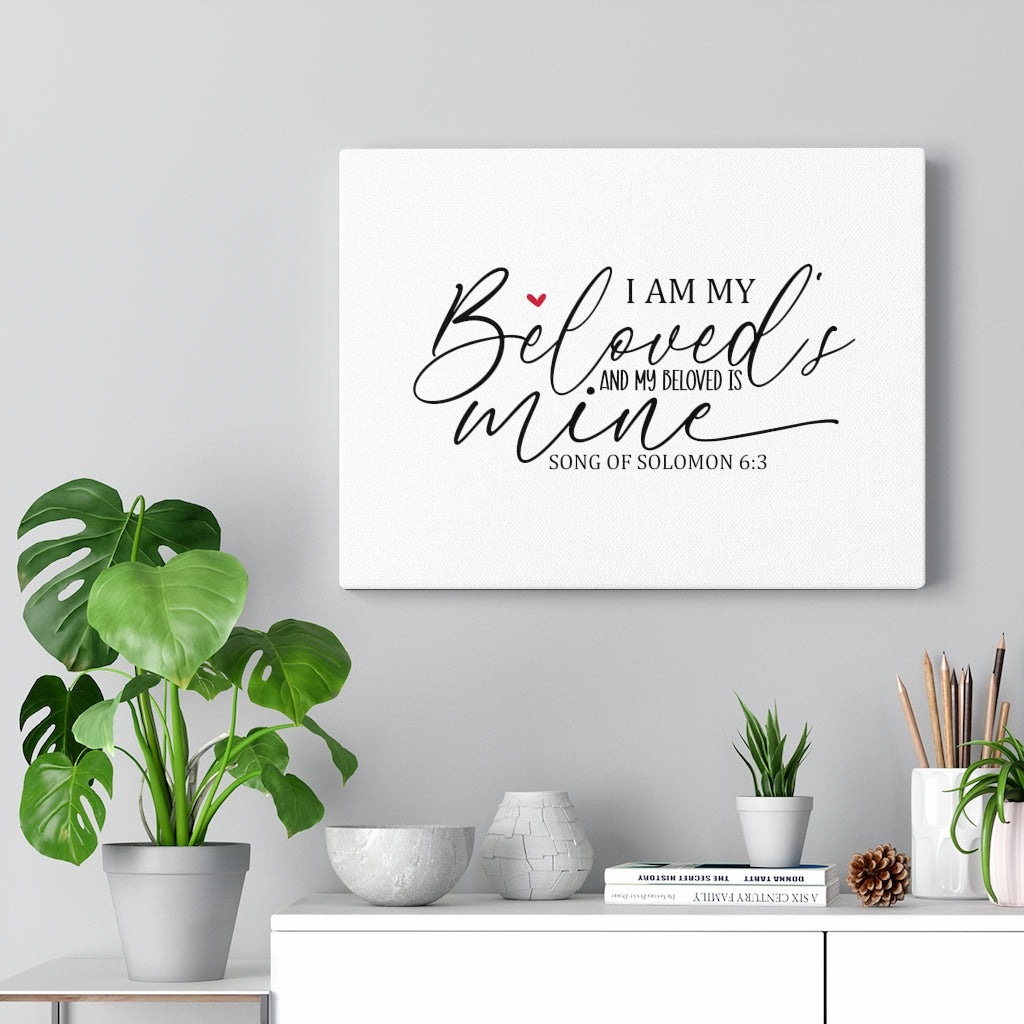 Scripture Walls I Am My Beloved Song Of Solomon 6:3 Bible Verse Canvas Christian Wall Art Ready to Hang Unframed-Express Your Love Gifts