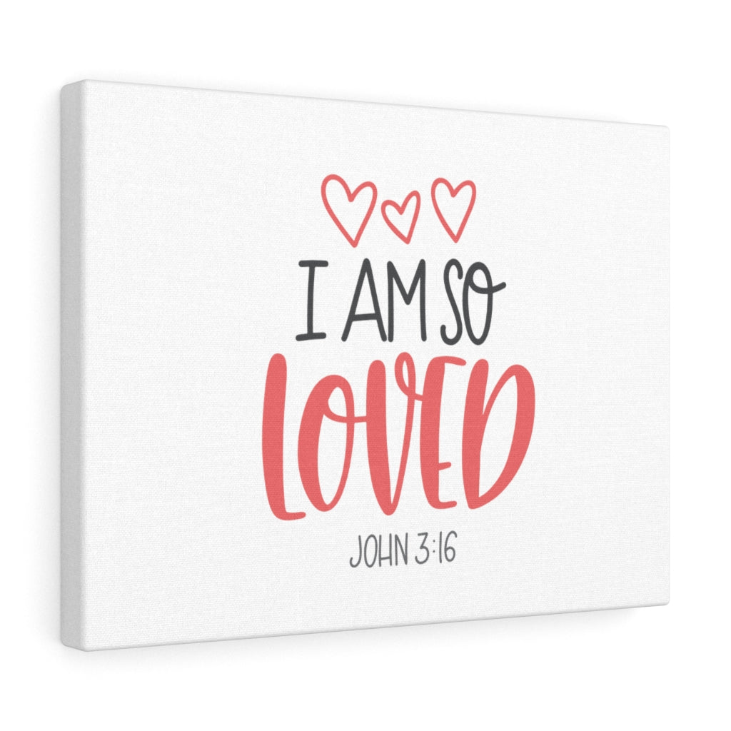 Scripture Walls I Am So Loved Hearts John 3:16 Bible Verse Canvas Christian Wall Art Ready to Hang Unframed-Express Your Love Gifts
