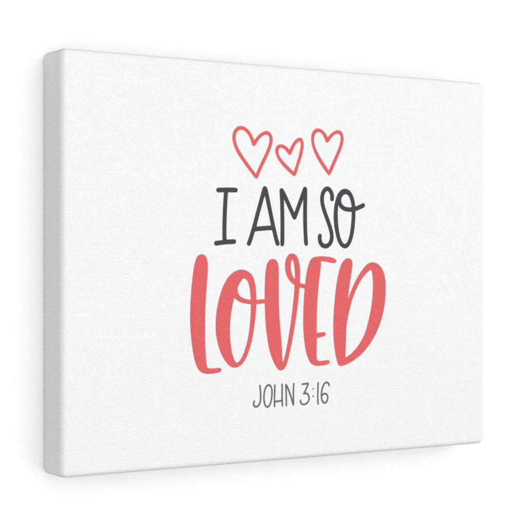 Scripture Walls I Am So Loved Hearts John 3:16 Bible Verse Canvas Christian Wall Art Ready to Hang Unframed-Express Your Love Gifts