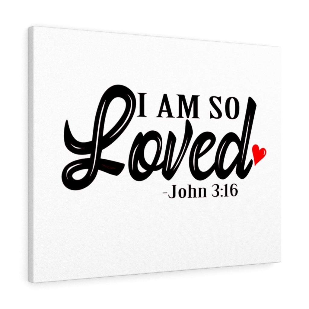 Scripture Walls I Am So Loved John 3:16 Bible Verse Canvas Christian Wall Art Ready to Hang Unframed-Express Your Love Gifts