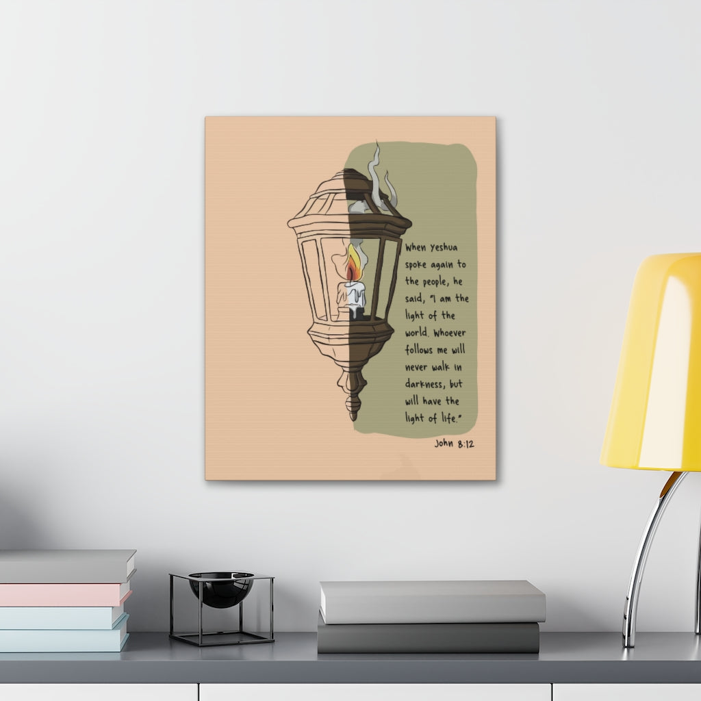Scripture Walls I Am The Light John 8:12 Bible Verse Canvas Christian Wall Art Ready to Hang Unframed-Express Your Love Gifts