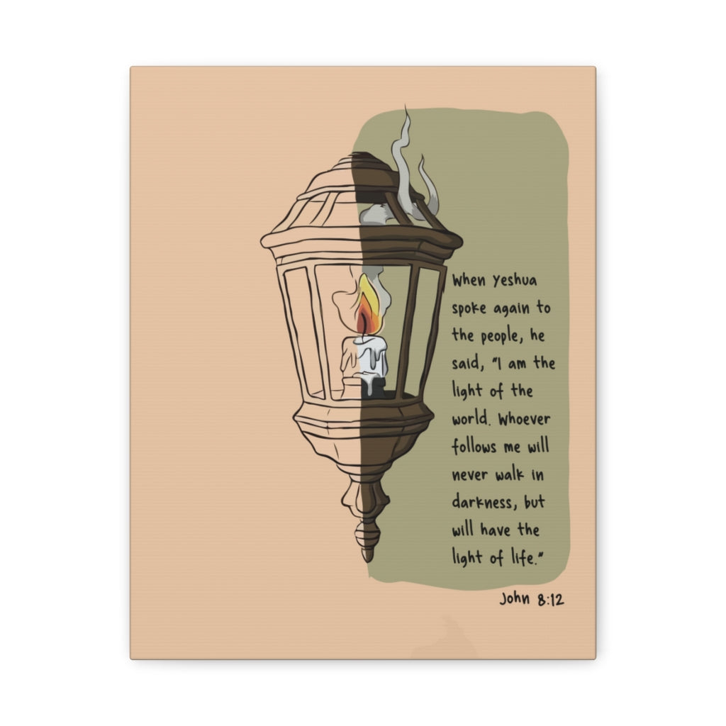 Scripture Walls I Am The Light John 8:12 Bible Verse Canvas Christian Wall Art Ready to Hang Unframed-Express Your Love Gifts