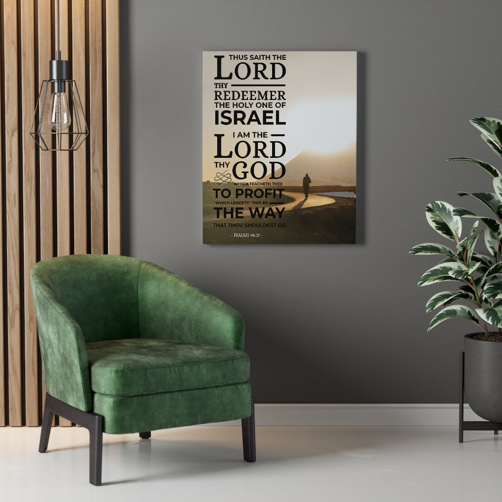 Scripture Walls I Am The Lord Thy God Isaiah 48:17 Bible Verse Canvas Christian Wall Art Ready to Hang Unframed-Express Your Love Gifts