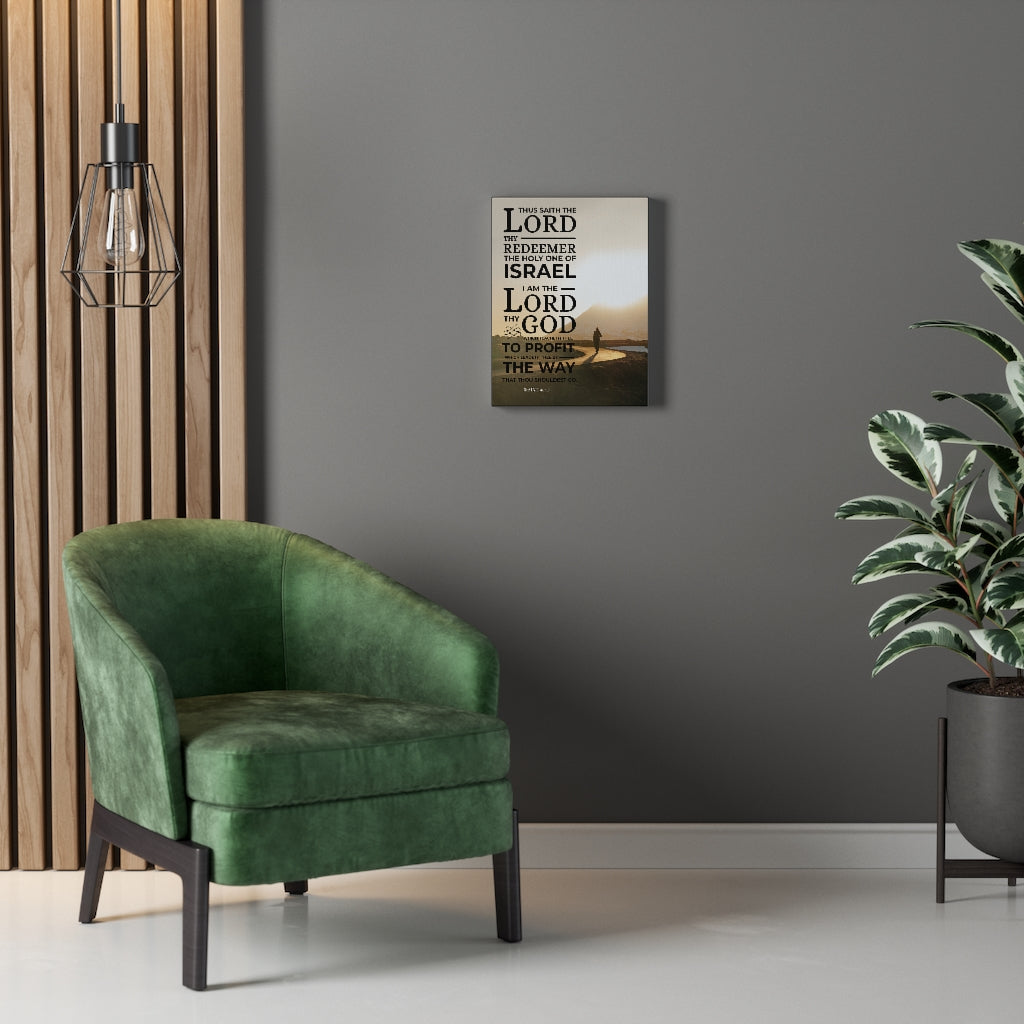 Scripture Walls I Am The Lord Thy God Isaiah 48:17 Bible Verse Canvas Christian Wall Art Ready to Hang Unframed-Express Your Love Gifts