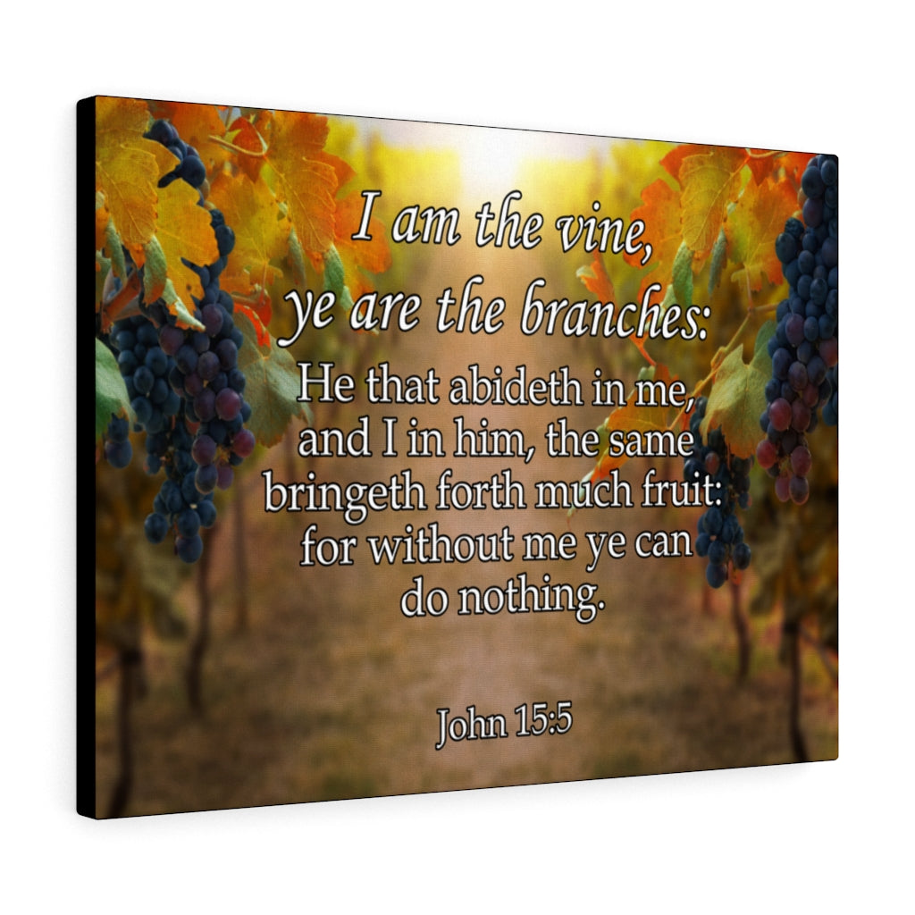 Scripture Walls I Am The Vine Grapes John 15:5 Bible Verse Canvas Christian Wall Art Ready to Hang Unframed-Express Your Love Gifts