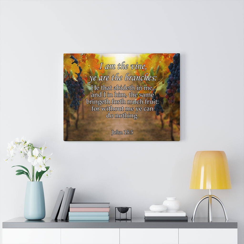 Scripture Walls I Am The Vine Grapes John 15:5 Bible Verse Canvas Christian Wall Art Ready to Hang Unframed-Express Your Love Gifts