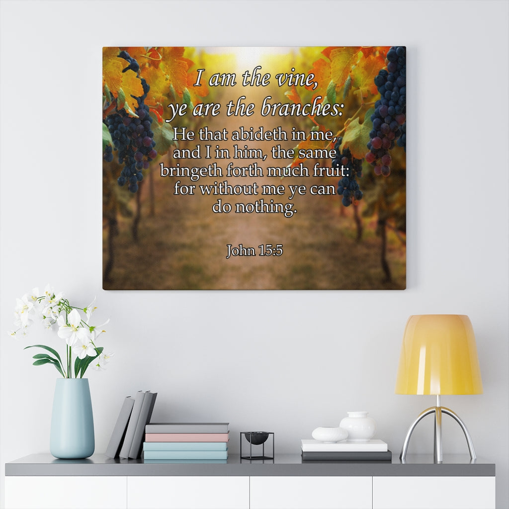 Scripture Walls I Am The Vine Grapes John 15:5 Bible Verse Canvas Christian Wall Art Ready to Hang Unframed-Express Your Love Gifts
