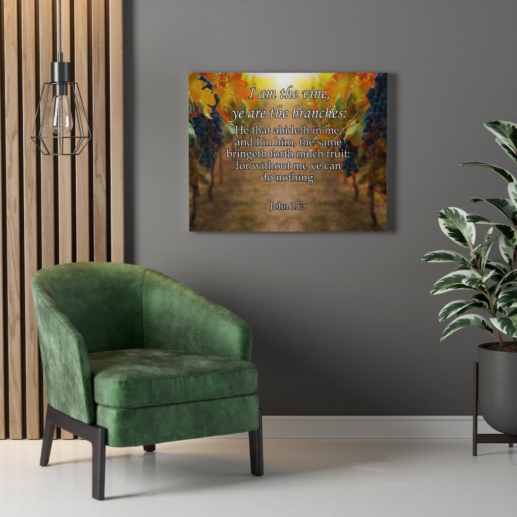 Scripture Walls I Am The Vine Grapes John 15:5 Bible Verse Canvas Christian Wall Art Ready to Hang Unframed-Express Your Love Gifts