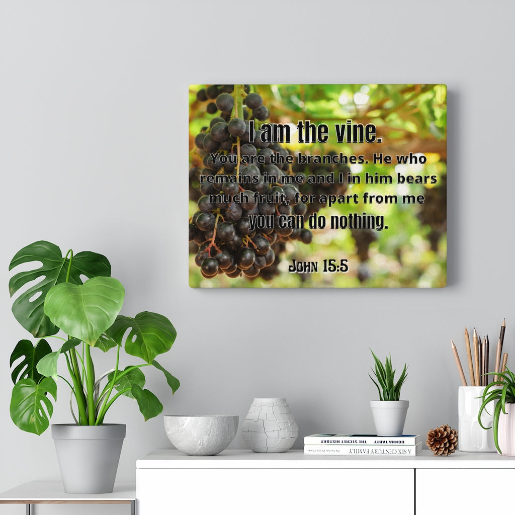 Scripture Walls I Am The Vine John 15:5 Bible Verse Canvas Christian Wall Art Ready to Hang Unframed-Express Your Love Gifts