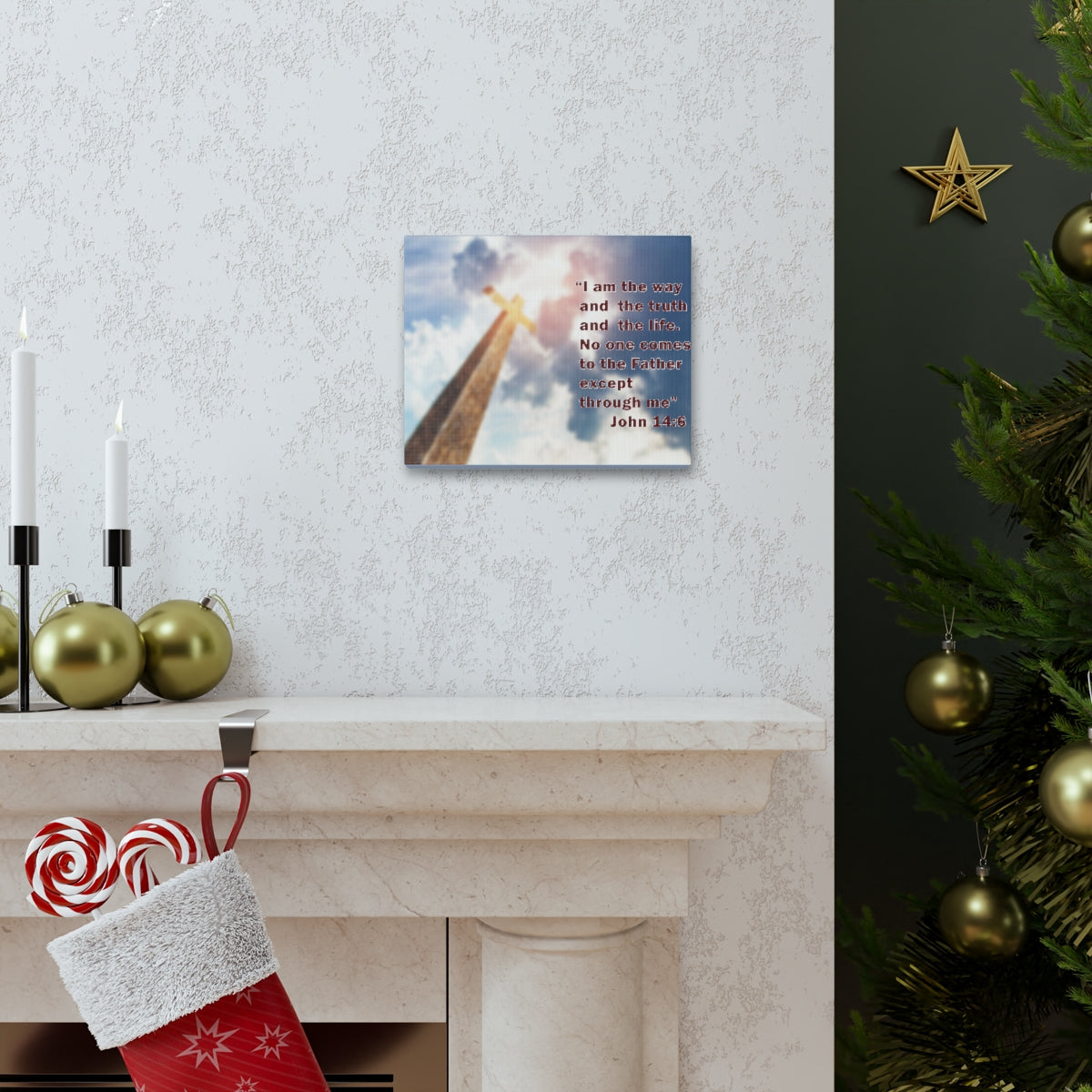 Scripture Walls I Am The Way John 14:6 Bible Verse Canvas Christian Wall Art Bible Verse Print Ready To Hang Unframed-Express Your Love Gifts