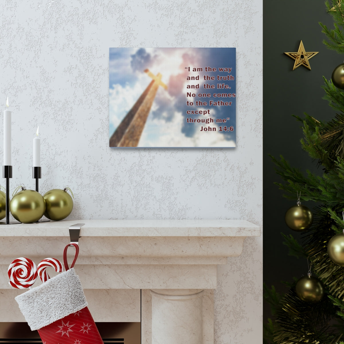 Scripture Walls I Am The Way John 14:6 Bible Verse Canvas Christian Wall Art Bible Verse Print Ready To Hang Unframed-Express Your Love Gifts