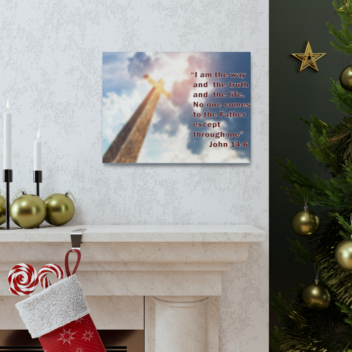 Scripture Walls I Am The Way John 14:6 Bible Verse Canvas Christian Wall Art Bible Verse Print Ready To Hang Unframed-Express Your Love Gifts