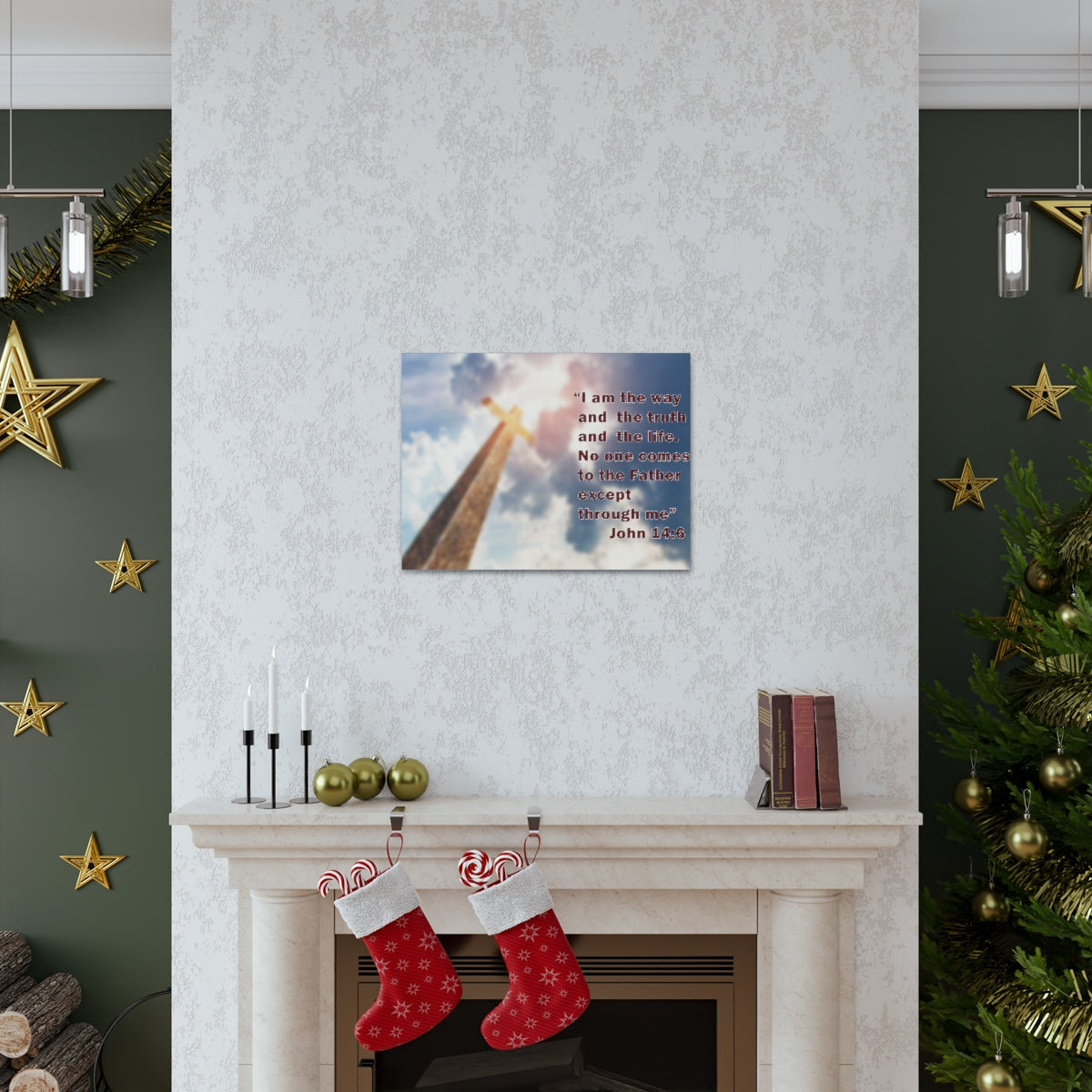 Scripture Walls I Am The Way John 14:6 Bible Verse Canvas Christian Wall Art Bible Verse Print Ready To Hang Unframed-Express Your Love Gifts