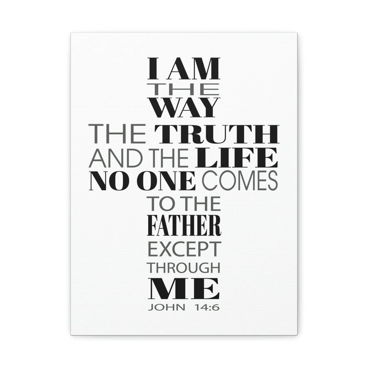 Scripture Walls I Am The Way The Truth And The Life John 14:6 Cross Words Bible Verse Canvas Christian Wall Art Ready To Hang Unframed-Express Your Love Gifts