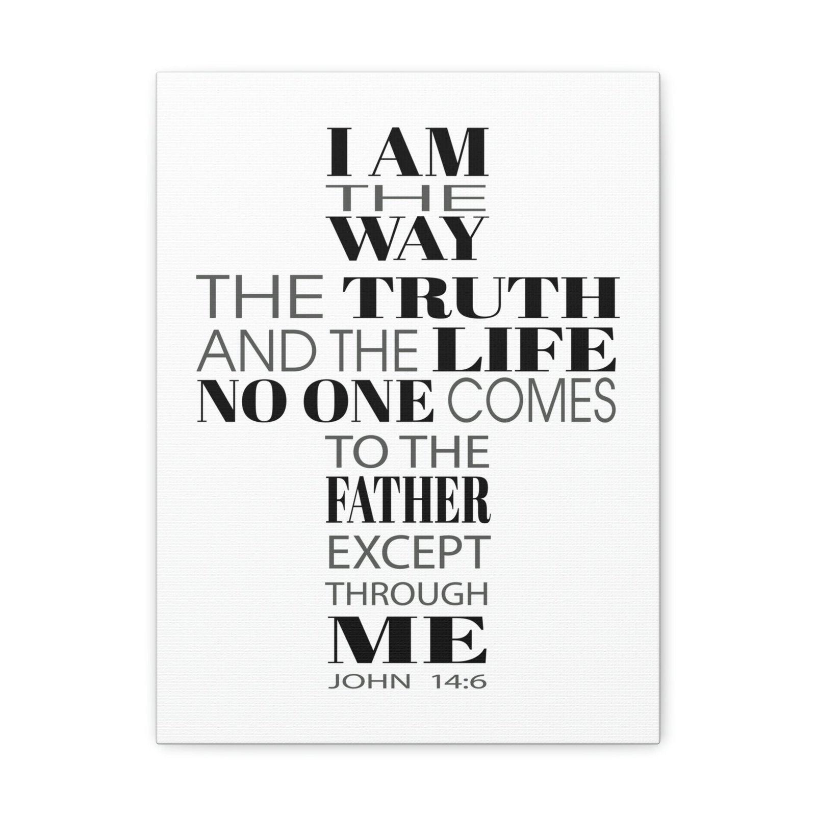 Scripture Walls I Am The Way The Truth And The Life John 14:6 Cross Words Bible Verse Canvas Christian Wall Art Ready To Hang Unframed-Express Your Love Gifts