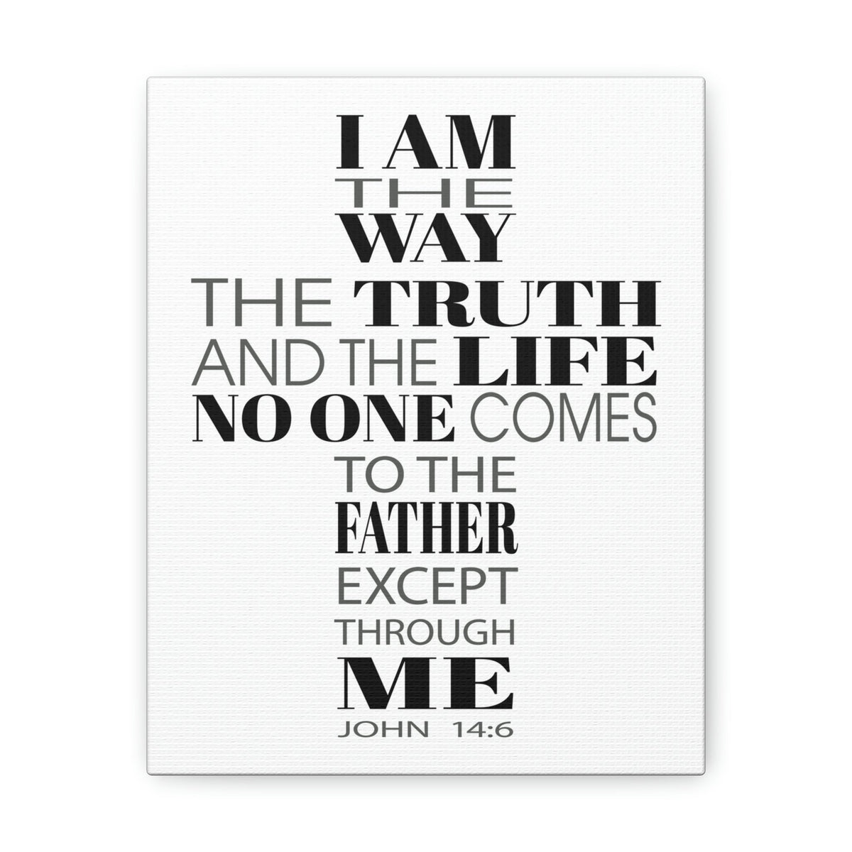 Scripture Walls I Am The Way The Truth And The Life John 14:6 Cross Words Bible Verse Canvas Christian Wall Art Ready To Hang Unframed-Express Your Love Gifts