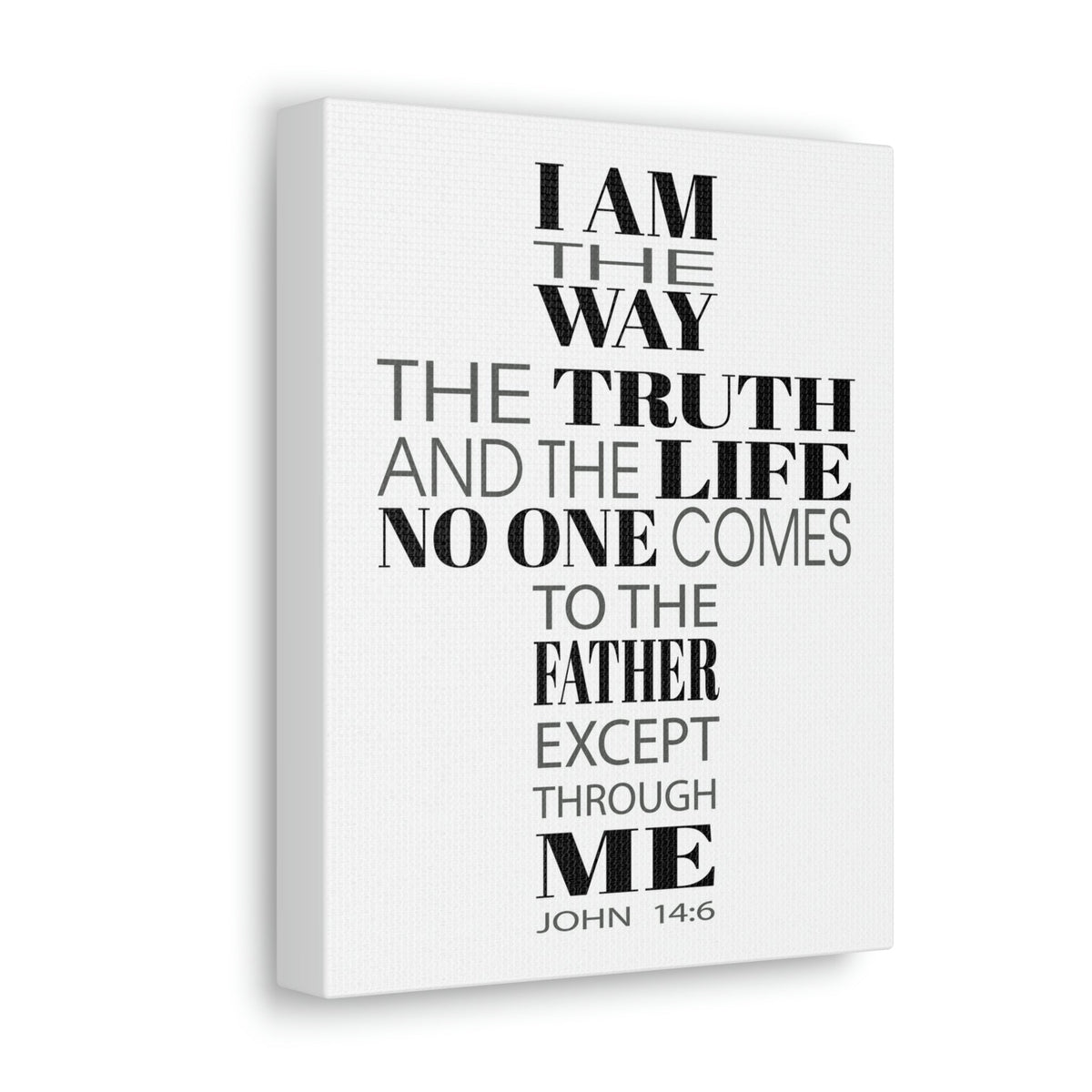Scripture Walls I Am The Way The Truth And The Life John 14:6 Cross Words Bible Verse Canvas Christian Wall Art Ready To Hang Unframed-Express Your Love Gifts