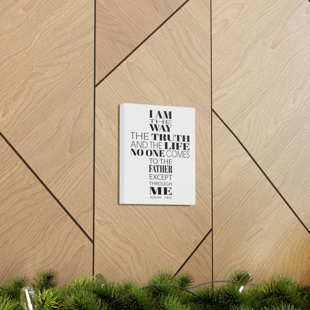 Scripture Walls I Am The Way The Truth And The Life John 14:6 Cross Words Bible Verse Canvas Christian Wall Art Ready To Hang Unframed-Express Your Love Gifts