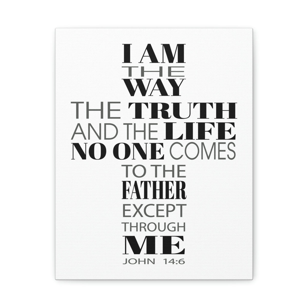 Scripture Walls I Am The Way The Truth And The Life John 14:6 Cross Words Bible Verse Canvas Christian Wall Art Ready To Hang Unframed-Express Your Love Gifts
