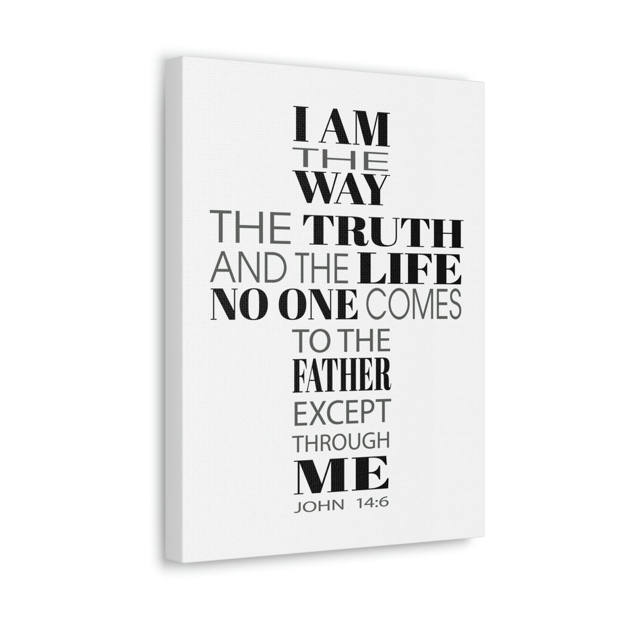 Scripture Walls I Am The Way The Truth And The Life John 14:6 Cross Words Bible Verse Canvas Christian Wall Art Ready To Hang Unframed-Express Your Love Gifts