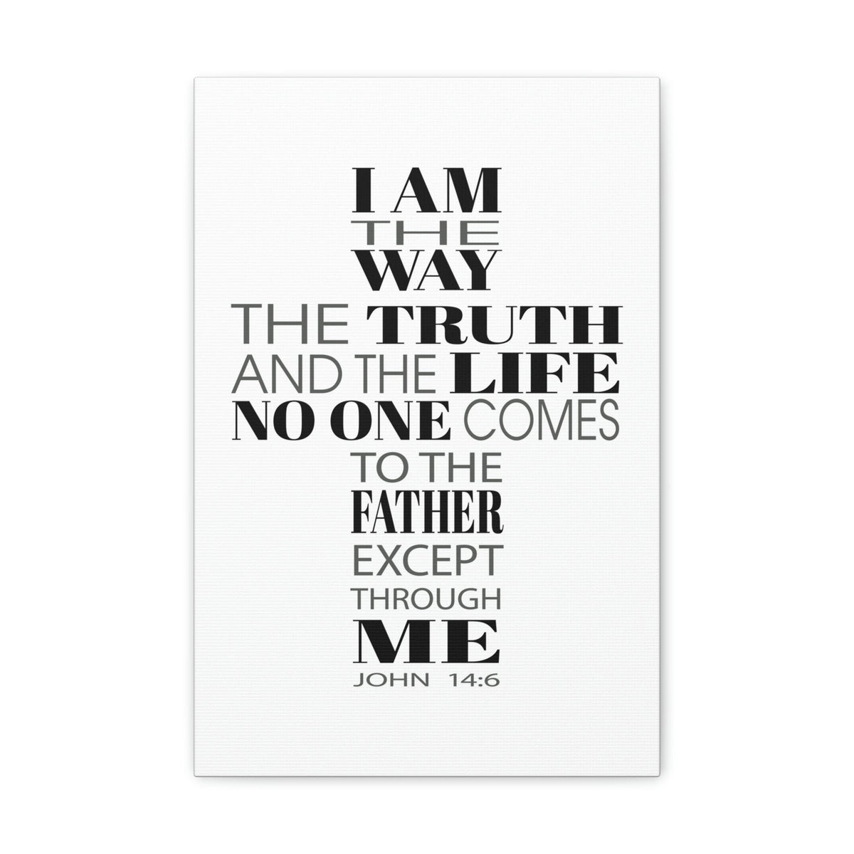 Scripture Walls I Am The Way The Truth And The Life John 14:6 Cross Words Bible Verse Canvas Christian Wall Art Ready To Hang Unframed-Express Your Love Gifts