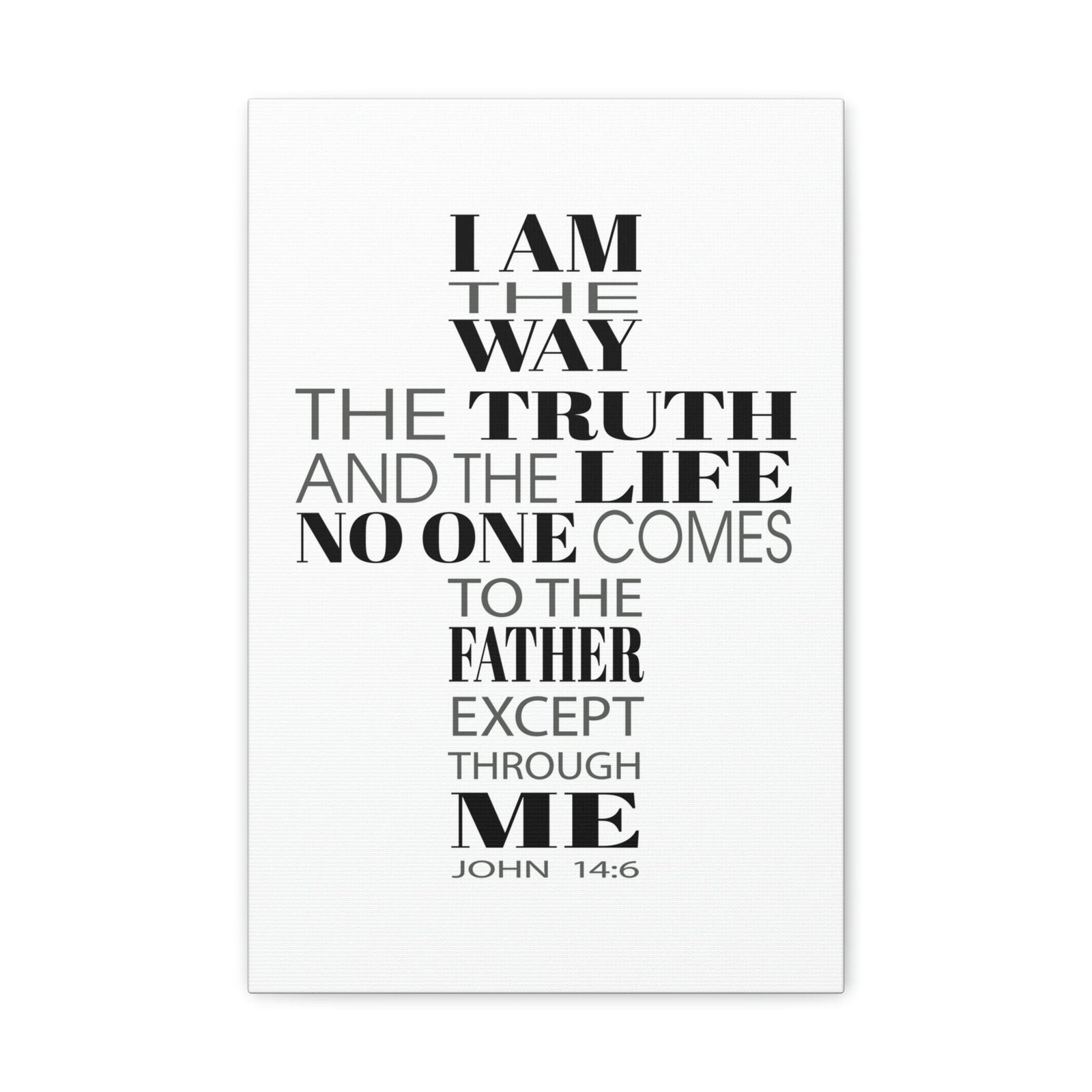 Scripture Walls I Am The Way The Truth And The Life John 14:6 Cross Words Bible Verse Canvas Christian Wall Art Ready To Hang Unframed-Express Your Love Gifts