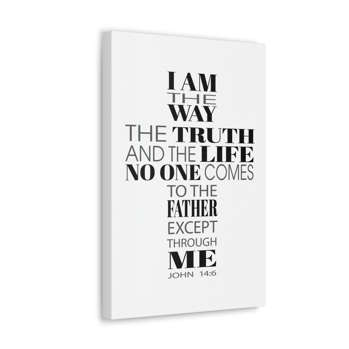 Scripture Walls I Am The Way The Truth And The Life John 14:6 Cross Words Bible Verse Canvas Christian Wall Art Ready To Hang Unframed-Express Your Love Gifts
