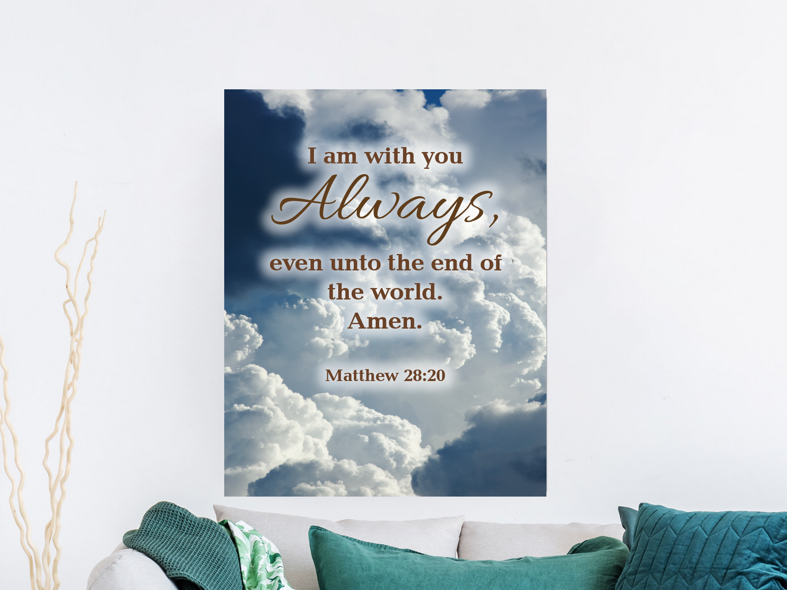 Scripture Walls I Am With You Always Matthew 28:20 Christian Home Decor Bible Art Unframed-Express Your Love Gifts