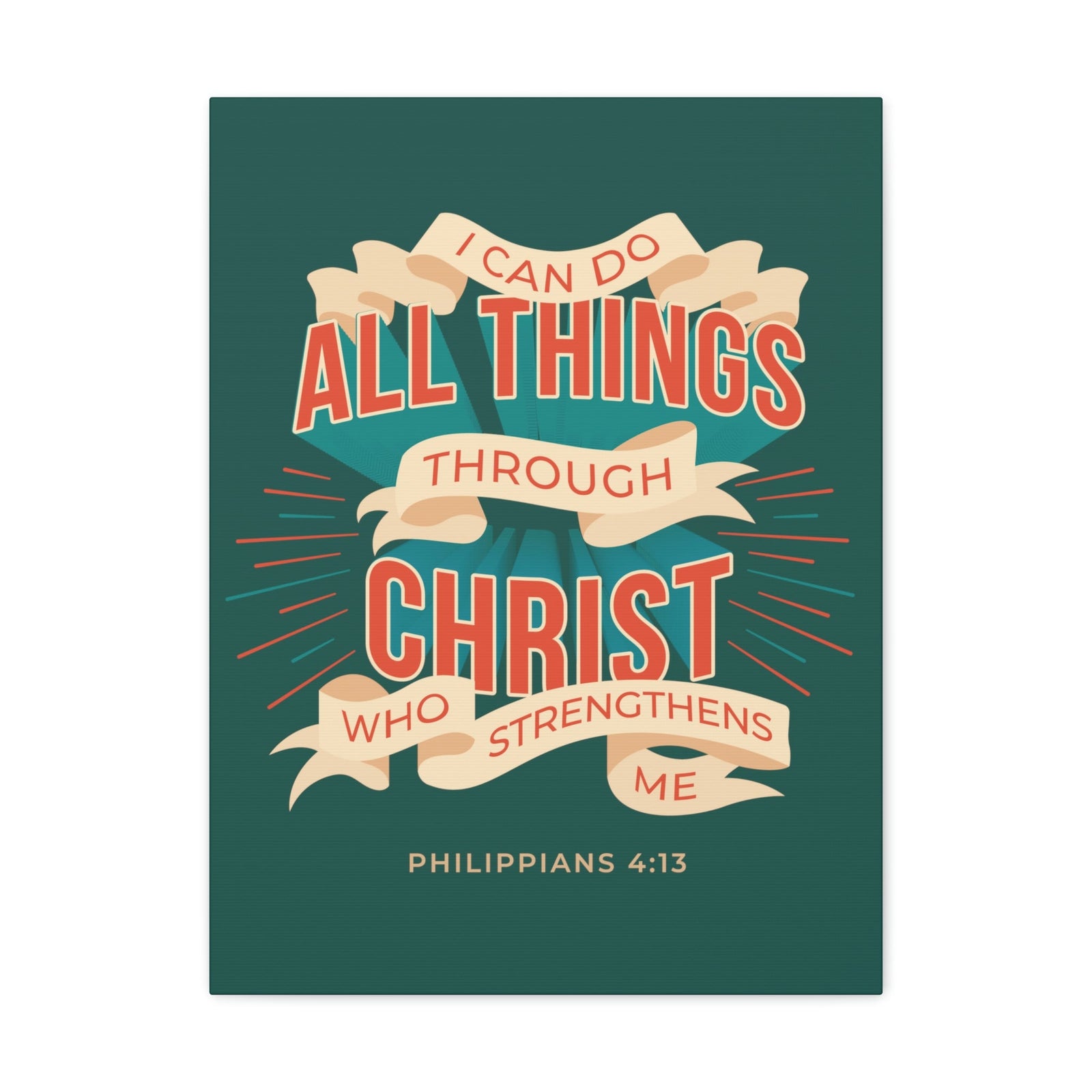 Scripture Walls I Can Do All Things Philippians 4:13 Banner Bible Verse Canvas Christian Wall Art Ready to Hang Unframed-Express Your Love Gifts