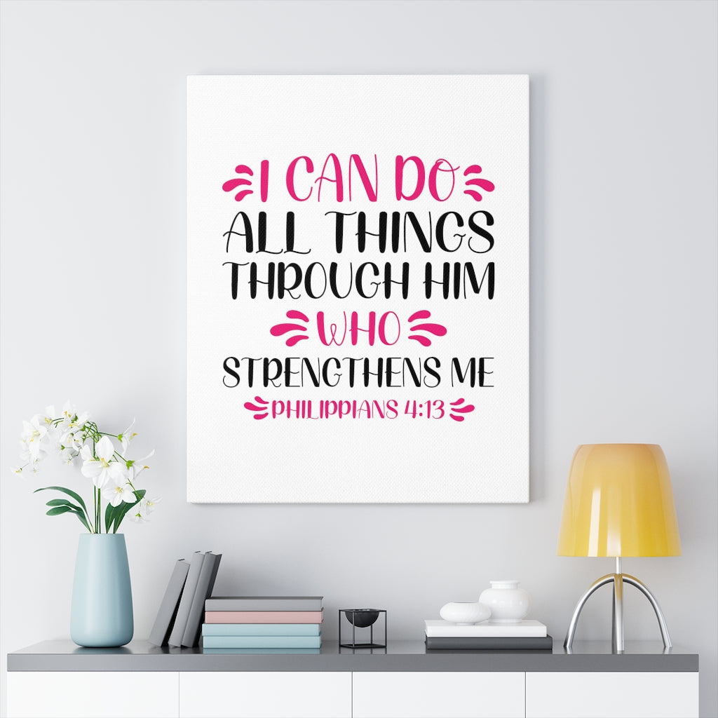 Scripture Walls I Can Do All Things Philippians 4:13 Bible Verse Canvas Christian Wall Art Ready to Hang Unframed-Express Your Love Gifts