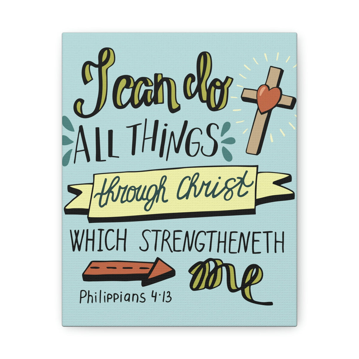 Scripture Walls I Can Do All Things Philippians 4:13 Colored Bible Verse Canvas Christian Wall Art Ready To Hang Unframed-Express Your Love Gifts