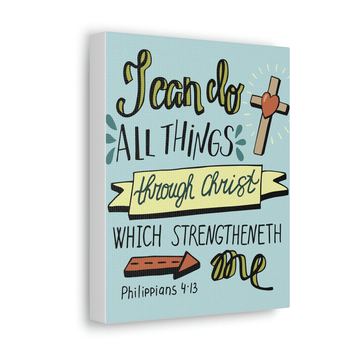 Scripture Walls I Can Do All Things Philippians 4:13 Colored Bible Verse Canvas Christian Wall Art Ready To Hang Unframed-Express Your Love Gifts