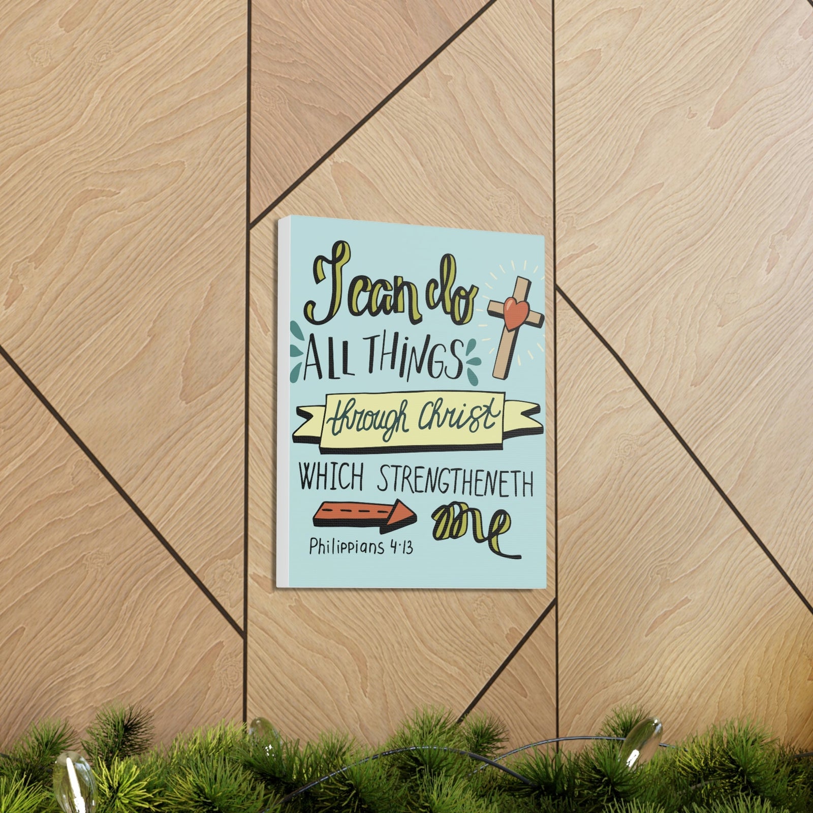 Scripture Walls I Can Do All Things Philippians 4:13 Colored Bible Verse Canvas Christian Wall Art Ready To Hang Unframed-Express Your Love Gifts