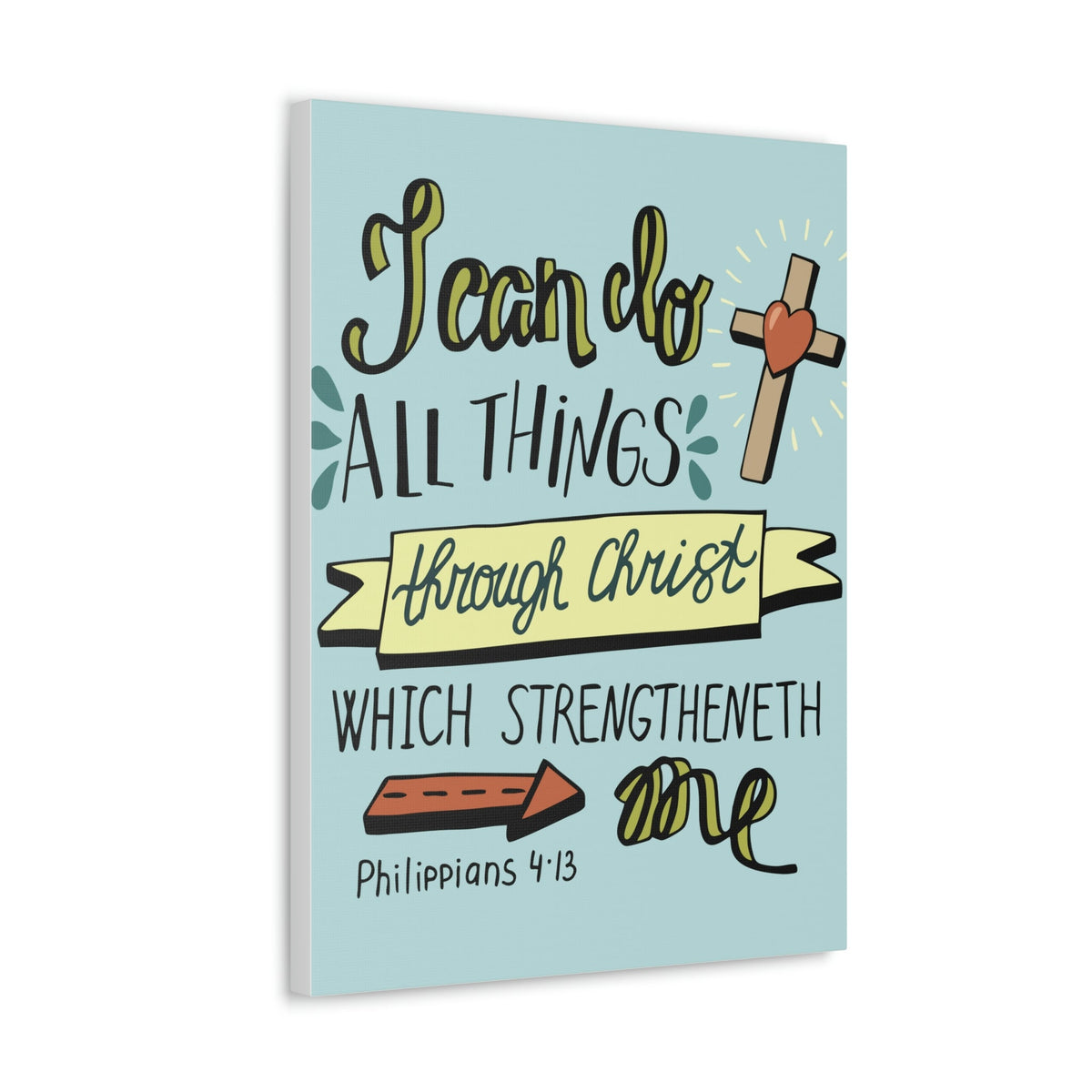 Scripture Walls I Can Do All Things Philippians 4:13 Colored Bible Verse Canvas Christian Wall Art Ready To Hang Unframed-Express Your Love Gifts