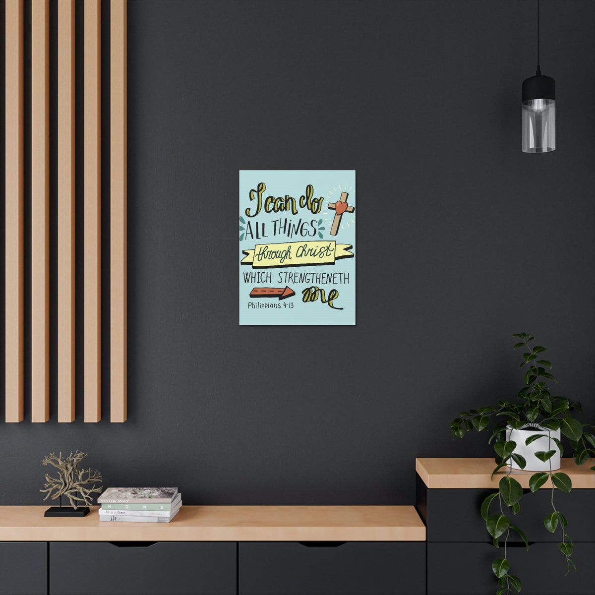 Scripture Walls I Can Do All Things Philippians 4:13 Colored Bible Verse Canvas Christian Wall Art Ready To Hang Unframed-Express Your Love Gifts