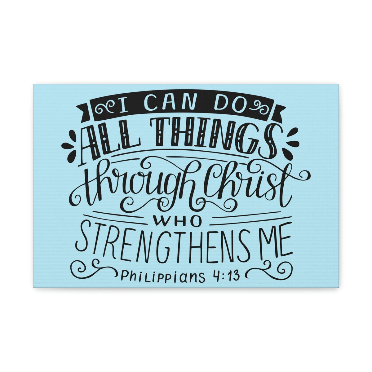 Scripture Walls I Can Do All Things Philippians 4:13 Sky Blue Christian Wall Art Bible Verse Print Ready To Hang Unframed-Express Your Love Gifts