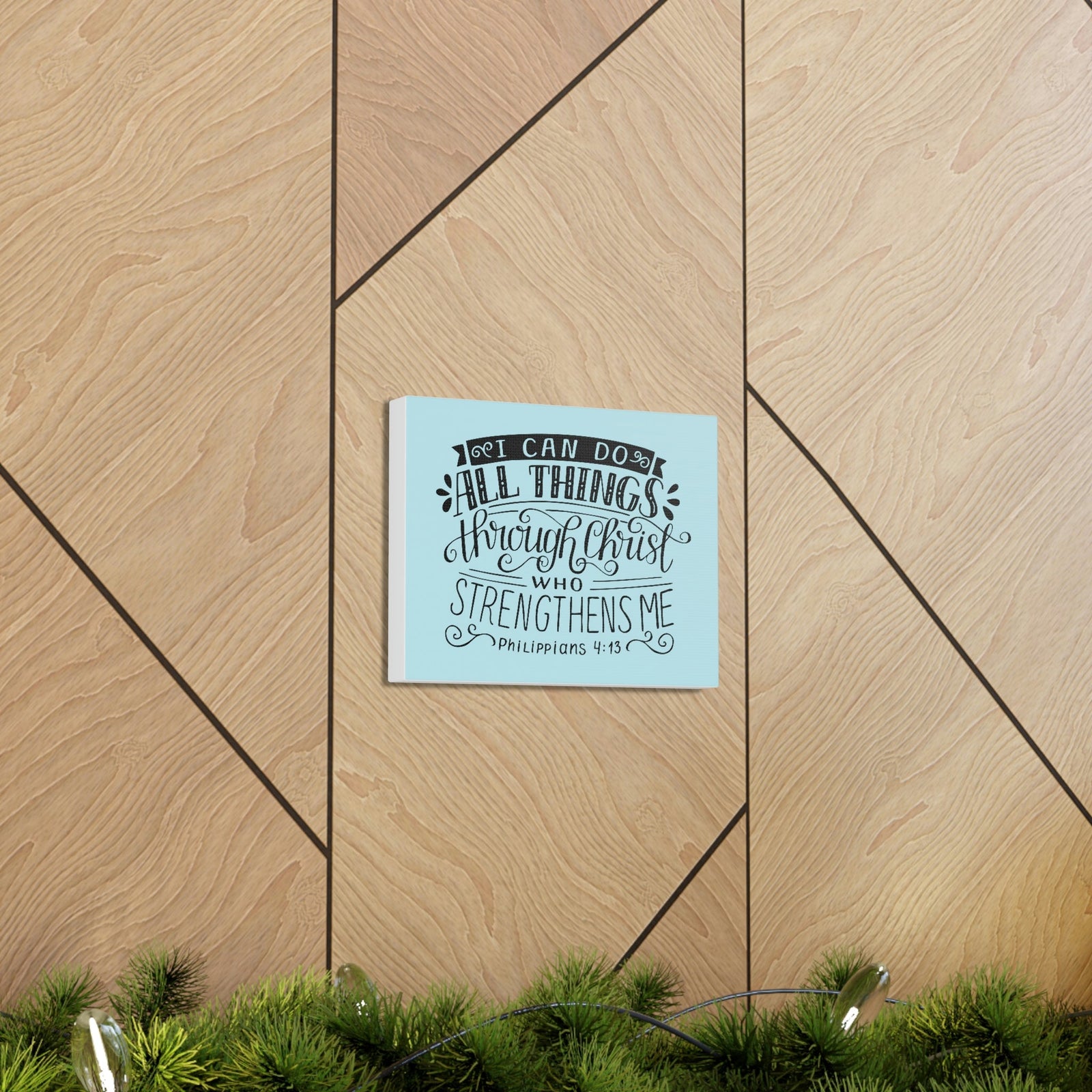 Scripture Walls I Can Do All Things Philippians 4:13 Sky Blue Christian Wall Art Bible Verse Print Ready To Hang Unframed-Express Your Love Gifts