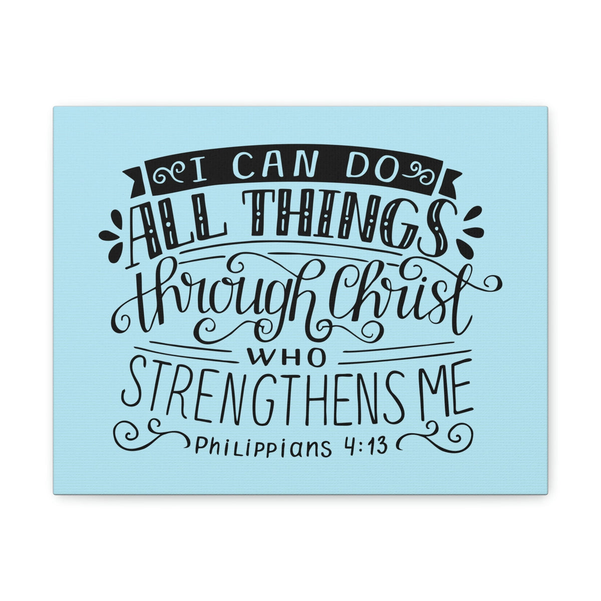 Scripture Walls I Can Do All Things Philippians 4:13 Sky Blue Christian Wall Art Bible Verse Print Ready To Hang Unframed-Express Your Love Gifts
