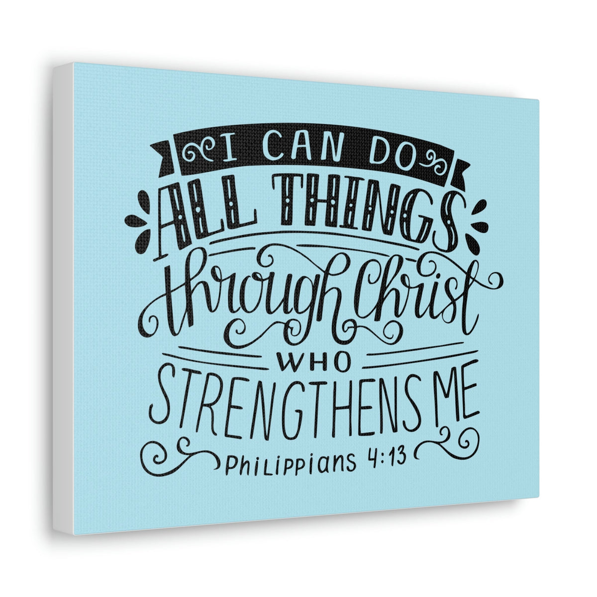 Scripture Walls I Can Do All Things Philippians 4:13 Sky Blue Christian Wall Art Bible Verse Print Ready To Hang Unframed-Express Your Love Gifts