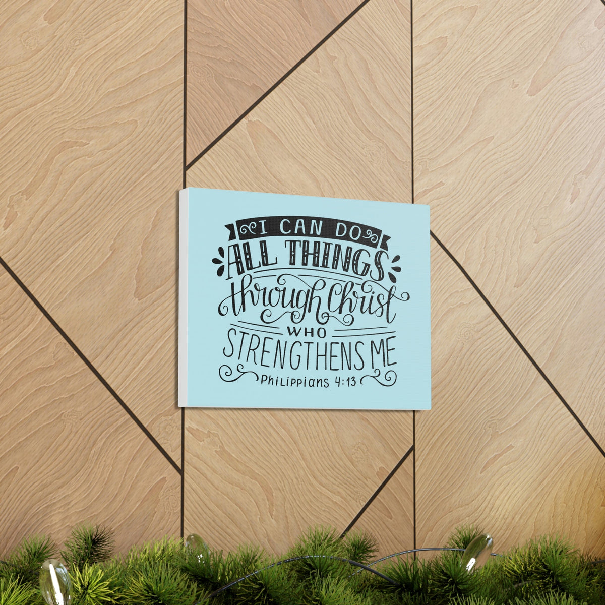Scripture Walls I Can Do All Things Philippians 4:13 Sky Blue Christian Wall Art Bible Verse Print Ready To Hang Unframed-Express Your Love Gifts