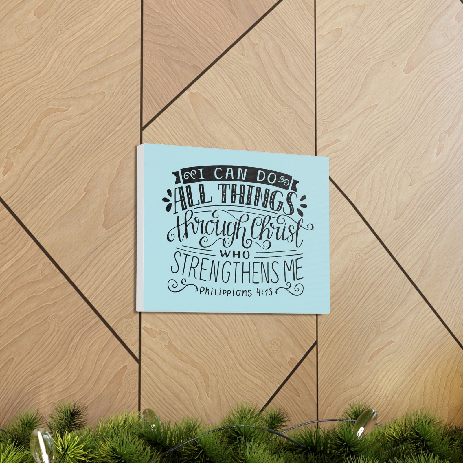 Scripture Walls I Can Do All Things Philippians 4:13 Sky Blue Christian Wall Art Bible Verse Print Ready To Hang Unframed-Express Your Love Gifts