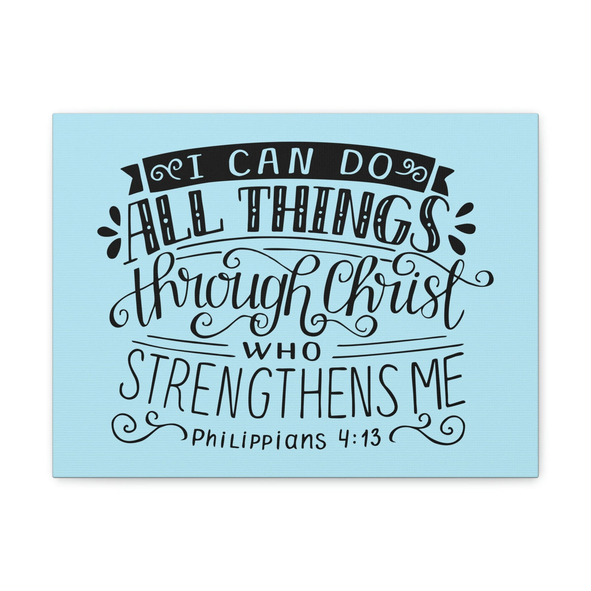 Scripture Walls I Can Do All Things Philippians 4:13 Sky Blue Christian Wall Art Bible Verse Print Ready To Hang Unframed-Express Your Love Gifts