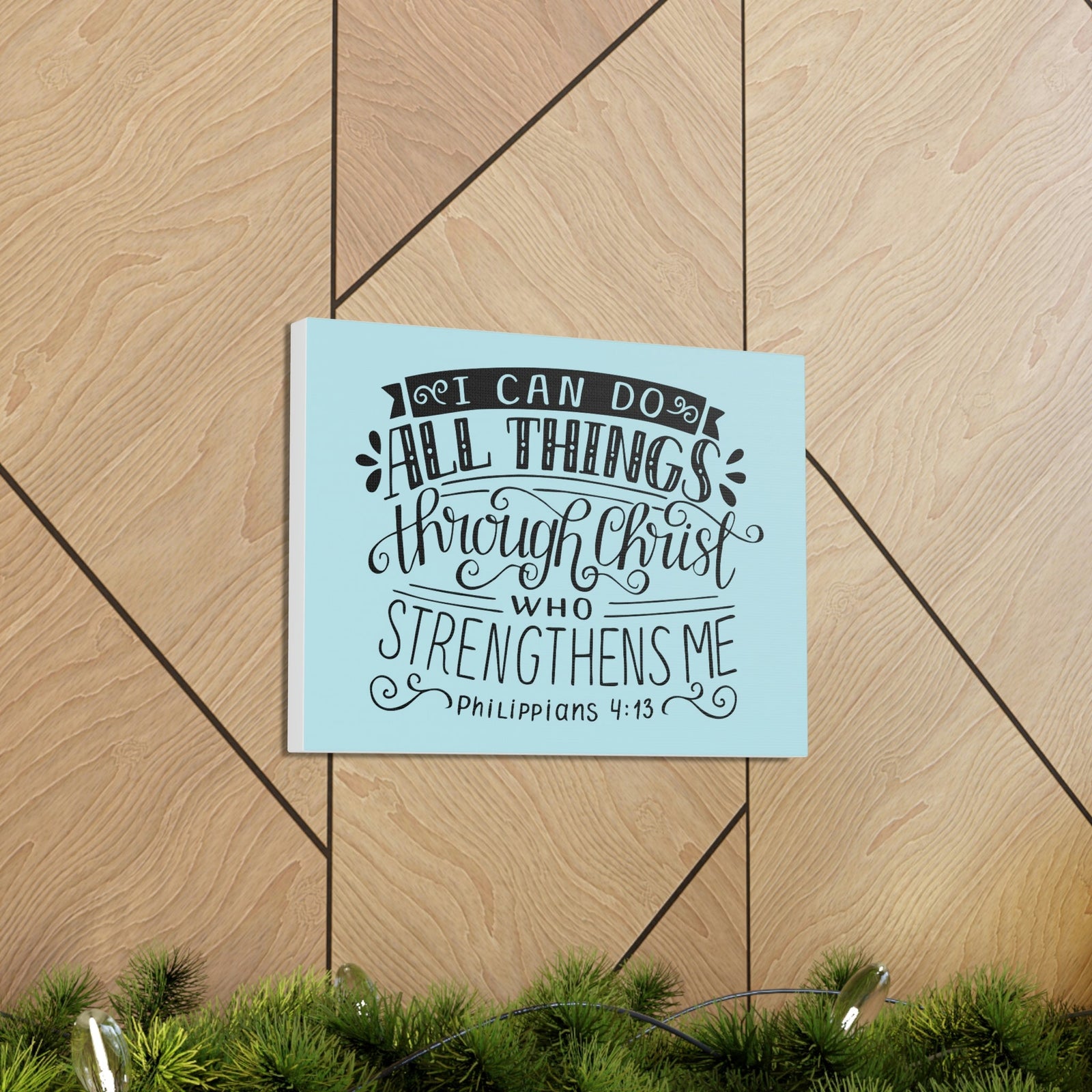 Scripture Walls I Can Do All Things Philippians 4:13 Sky Blue Christian Wall Art Bible Verse Print Ready To Hang Unframed-Express Your Love Gifts