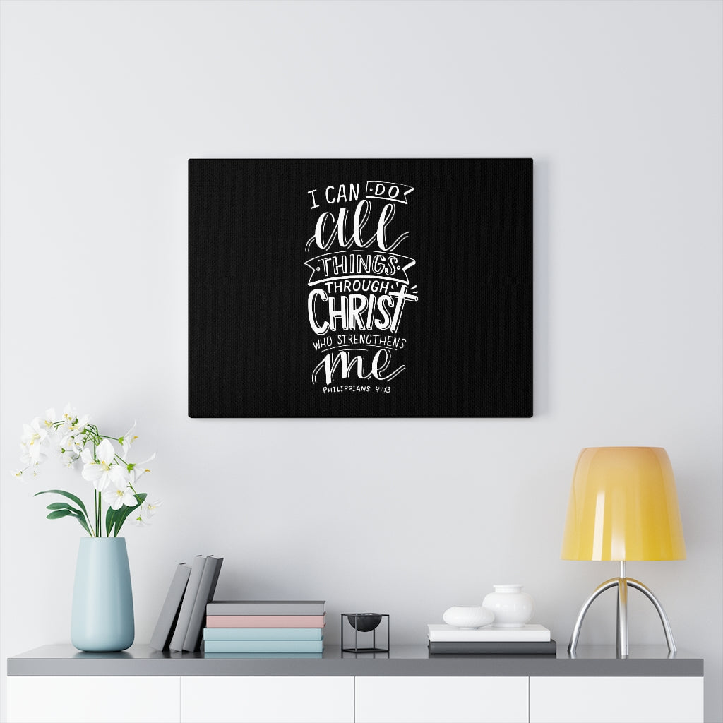 Scripture Walls I Can Do All Things Philippians 4:13 White Bible Verse Canvas Christian Wall Art Ready to Hang Unframed-Express Your Love Gifts