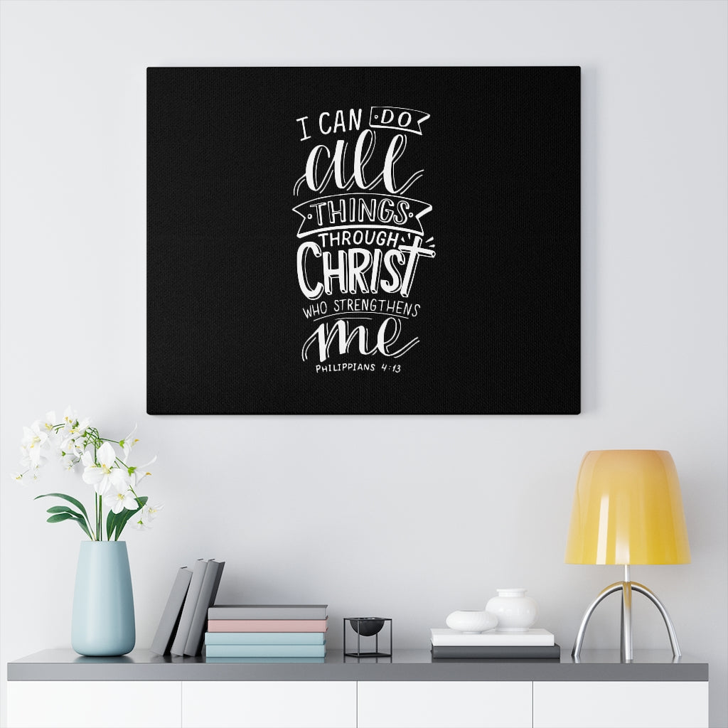 Scripture Walls I Can Do All Things Philippians 4:13 White Bible Verse Canvas Christian Wall Art Ready to Hang Unframed-Express Your Love Gifts
